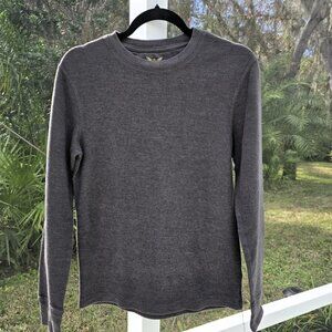 Faded Glory Waffle Knit Long Sleeve Shirt – Gray – Size Small